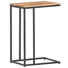 Bijzettafel in C-vorm van massief mangohout voor een stijlvolle woonkamer - lichthoutkleurig en zwart / 1 / Massief