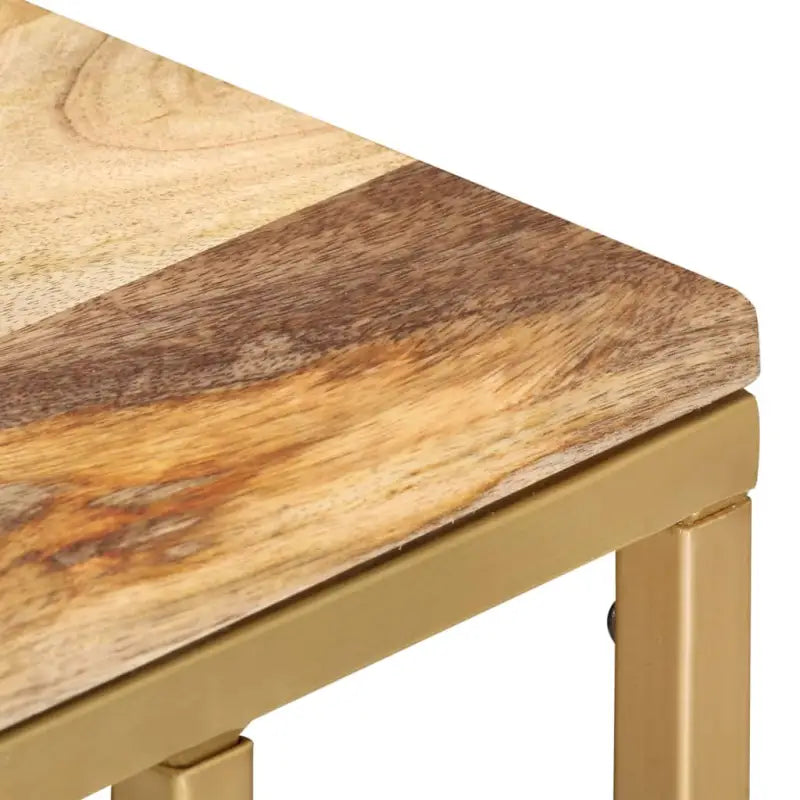 Bijzettafel in C-vorm van massief mangohout voor een stijlvolle woonkamer - Bijzettafels