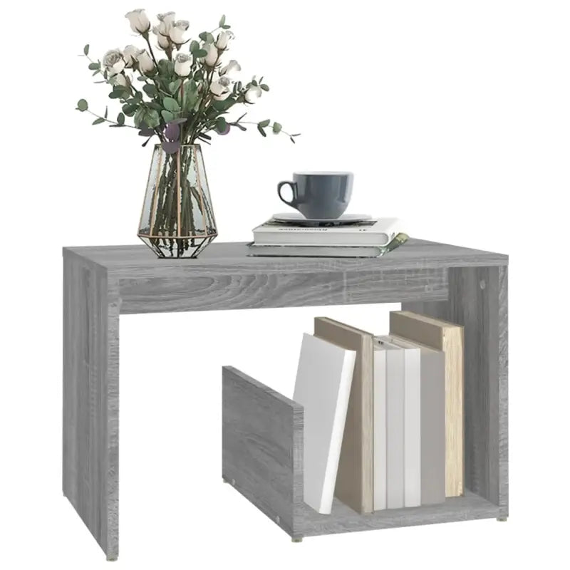 Bijzettafel in grijs Sonoma met bewerkt hout voor moderne interieurs - Bijzettafels