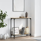 Bijzettafel met bewerkt hout en metalen frame met verstelbare poten - Sonoma eiken / 1 / 75 cm - Bijzettafels