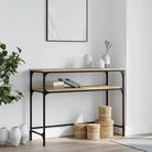 Bijzettafel met bewerkt hout en metalen frame met verstelbare poten - Sonoma eiken / 1 / 100 cm - Bijzettafels