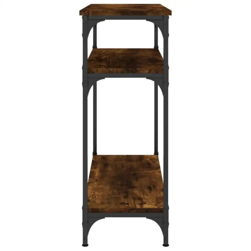 Bijzettafel met bewerkt hout en metalen frame met verstelbare poten - Bijzettafels