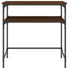Bijzettafel met bewerkt hout en metalen frame met verstelbare poten - Bijzettafels