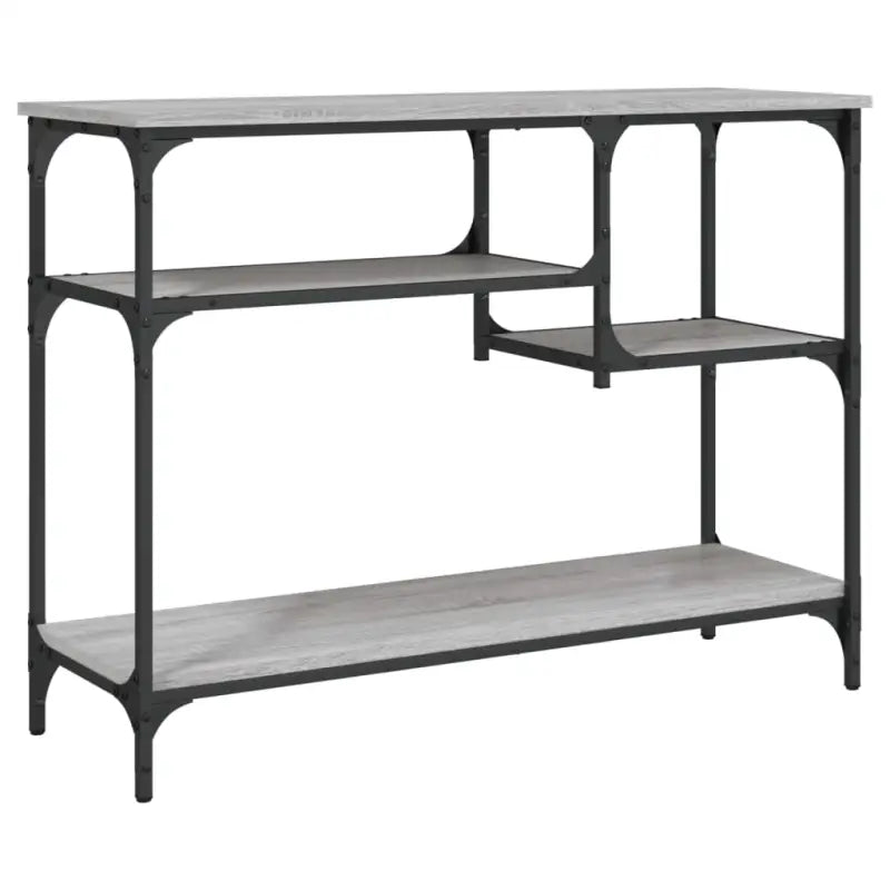 Bijzettafel met bewerkt hout en metalen frame met verstelbare poten - Bijzettafels