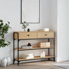 Bijzettafel met bewerkt hout en metalen frame met verstelbare poten - Sonoma eiken / 1 / 100 cm - Bijzettafels