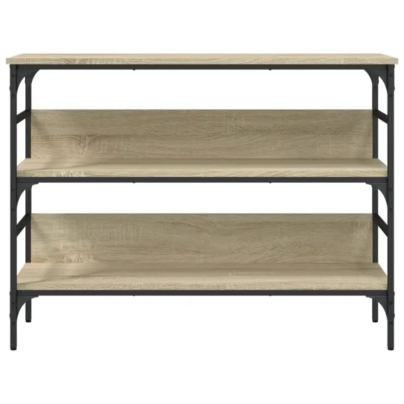 Bijzettafel met bewerkt hout en metalen frame met verstelbare poten - Bijzettafels