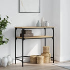 Bijzettafel met bewerkt hout en metalen frame met verstelbare poten - Sonoma eiken / 1 / 75 cm - Bijzettafels