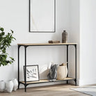 Bijzettafel met bewerkt hout en metalen frame met verstelbare poten - Sonoma eiken / 1 / 101 cm - Bijzettafels