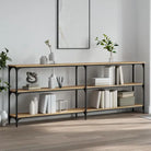 Bijzettafel met bewerkt hout en metalen frame met verstelbare poten - Sonoma eiken / 1 / 200 cm - Bijzettafels