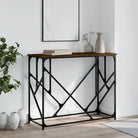 Bijzettafel met bewerkt hout en metalen frame met verstelbare poten - bruin eikenkleur / 1 - Bijzettafels