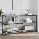 Bijzettafel met bewerkt hout en metalen frame met verstelbare poten - Grijs sonoma / 1 / 150 cm - Bijzettafels