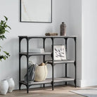 Bijzettafel met bewerkt hout en metalen frame met verstelbare poten - Grijs sonoma / 1 / 80 cm - Bijzettafels
