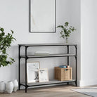 Bijzettafel met bewerkt hout en metalen frame met verstelbare poten - Grijs sonoma / 1 / 100 cm - Bijzettafels