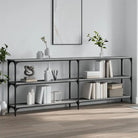 Bijzettafel met bewerkt hout en metalen frame met verstelbare poten - Grijs sonoma / 1 / 200 cm - Bijzettafels