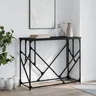 Bijzettafel met bewerkt hout en metalen frame met verstelbare poten - Zwart / 1 - Bijzettafels