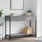 Bijzettafel met bewerkt hout en metalen frame voor elegante ruimtes - Grijs sonoma / 1 / 100 cm - Bijzettafels