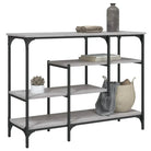 Bijzettafel met bewerkt hout en metalen frame voor elegante ruimtes - Grijs sonoma / 1 - Bijzettafels