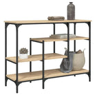 Bijzettafel met bewerkt hout en metalen frame voor elegante ruimtes - Sonoma eiken / 1 - Bijzettafels