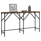 Bijzettafel met bewerkt hout en metalen frame voor elke ruimte - Gerookt eiken / 1 / 140 cm - Bijzettafels