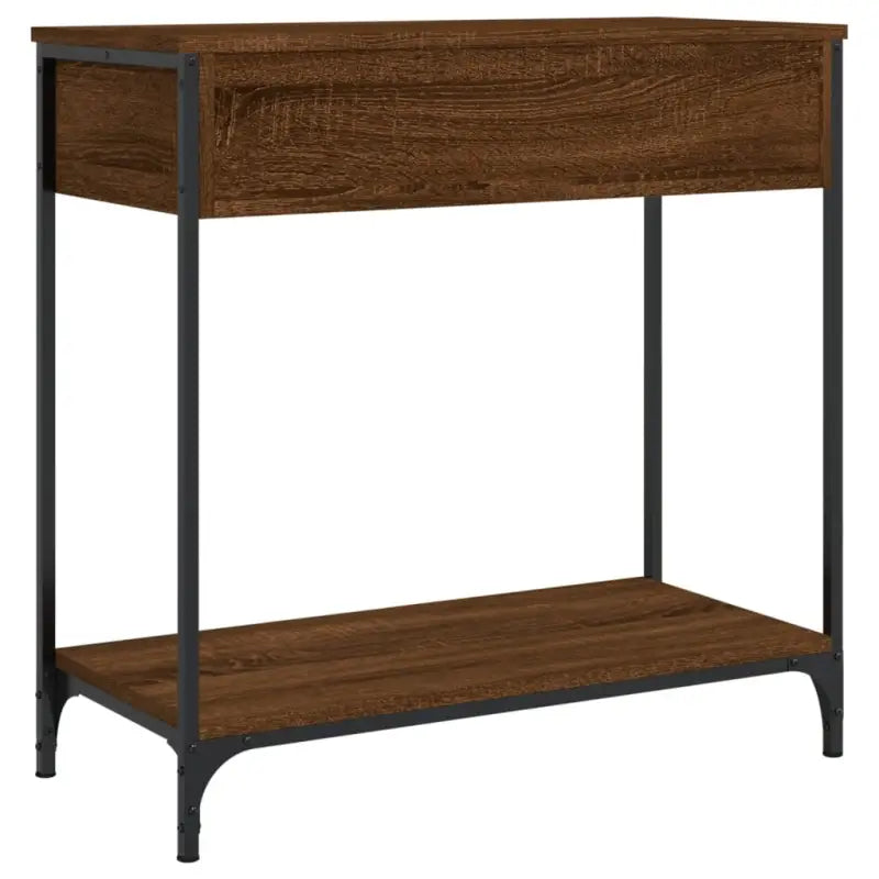 Bijzettafel met bewerkt hout en verstelbare poten met metalen frame - Bijzettafels