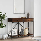 Bijzettafel met bewerkt hout en verstelbare poten voor stijl en stevigheid - bruin eikenkleur / 1 - Bijzettafels