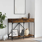 Bijzettafel met bewerkt hout en verstelbare poten voor stijl en stevigheid - Gerookt eiken / 1 - Bijzettafels