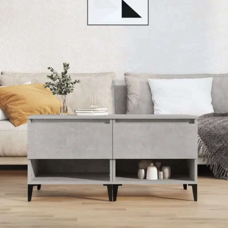 Bijzettafel met bewerkt hout voor een industriële woonkamer stijl - Betongrijs / 2 - Bijzettafels