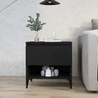 Bijzettafel met bewerkt hout voor een industriële woonkamer stijl - Zwart / 1 - Bijzettafels