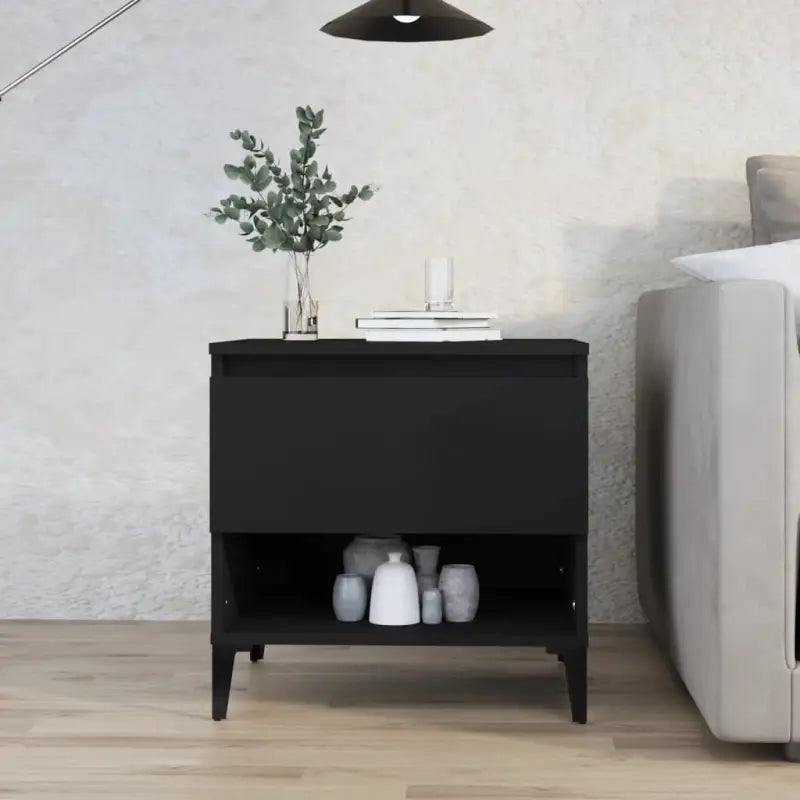 Bijzettafel met bewerkt hout voor een industriële woonkamer stijl - Zwart / 1 - Bijzettafels