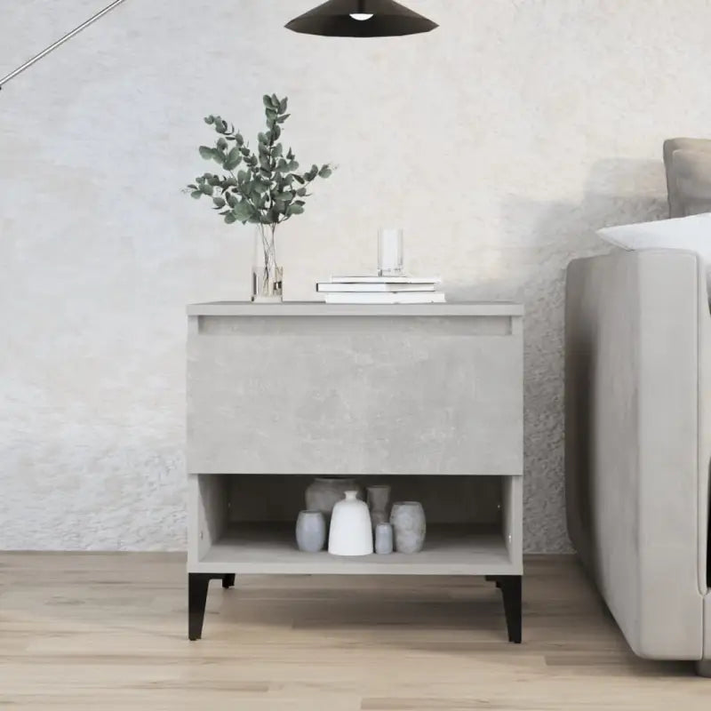 Bijzettafel met bewerkt hout voor een industriële woonkamer stijl - Betongrijs / 1 - Bijzettafels