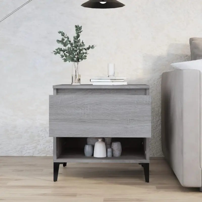 Bijzettafel met bewerkt hout voor een industriële woonkamer stijl - Grijs sonoma / 1 - Bijzettafels