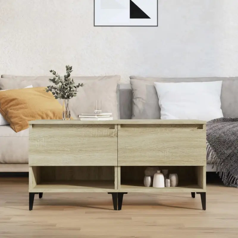 Bijzettafel met bewerkt hout voor een industriële woonkamer stijl - Sonoma eiken / 2 - Bijzettafels