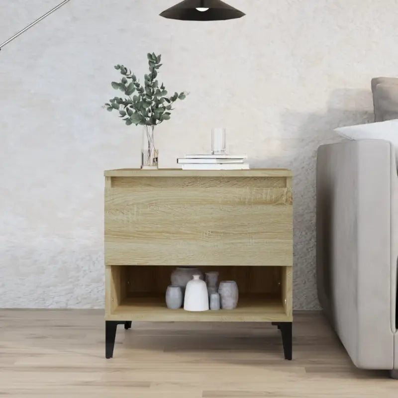 Bijzettafel met bewerkt hout voor een industriële woonkamer stijl - Sonoma eiken / 1 - Bijzettafels