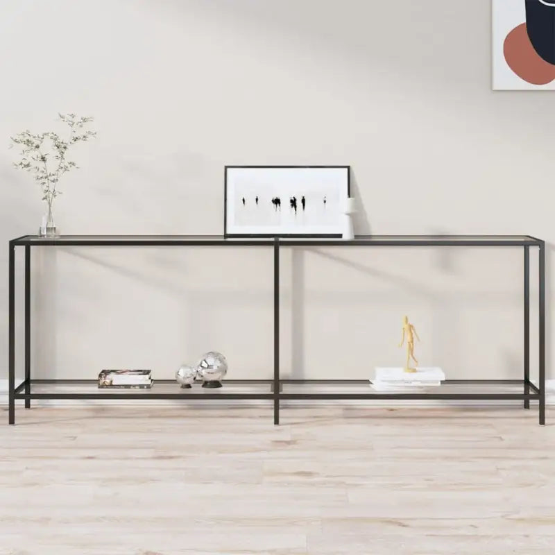 Bijzettafel met gehard glas en gepoedercoat staal voor stijlvolle uitstraling - Doorzichtig / 1 / 220 cm - Bijzettafels