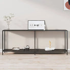 Bijzettafel met gehard glas en gepoedercoat staal voor stijlvolle uitstraling - Zwart / 1 / 200 cm - Bijzettafels