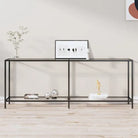 Bijzettafel met gehard glas en gepoedercoat staal voor stijlvolle uitstraling - Doorzichtig / 1 / 200 cm - Bijzettafels