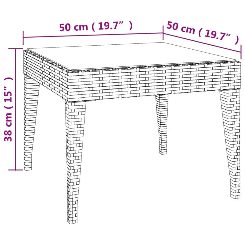 Bijzettafel met gehard glas en gepoedercoat stalen frame - Bijzettafels