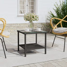 Bijzettafel met gehard glas en gepoedercoat stalen frame - Zwart / 1 - Bijzettafels