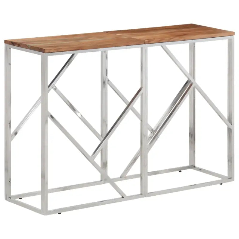 Bijzettafel met massief gerecycled hout voor stijlvolle woonruimte - Zilverkleurig en lichtbruin / 1 / Hout