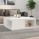 Bijzettafel met massief grenenhout voor een rustieke woonkamer sfeer - Wit / 100 x 101 x 40.5 cm / 1 - Salontafels