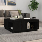 Bijzettafel met massief grenenhout voor een rustieke woonkamer sfeer - Zwart / 100 x 101 x 40.5 cm / 1 - Salontafels