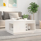 Bijzettafel met massief grenenhout voor een rustieke woonkamer sfeer - Wit / 60 x 61 x 32.5 cm / 1 - Salontafels