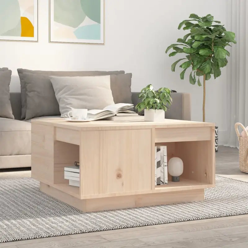 Bijzettafel met massief grenenhout voor een rustieke woonkamer sfeer - Naturel / 60 x 61 x 32.5 cm / 1 - Salontafels