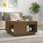 Bijzettafel met massief grenenhout voor een rustieke woonkamer sfeer - Honingbruin / 60 x 61 x 32.5 cm / 1 - Salontafels
