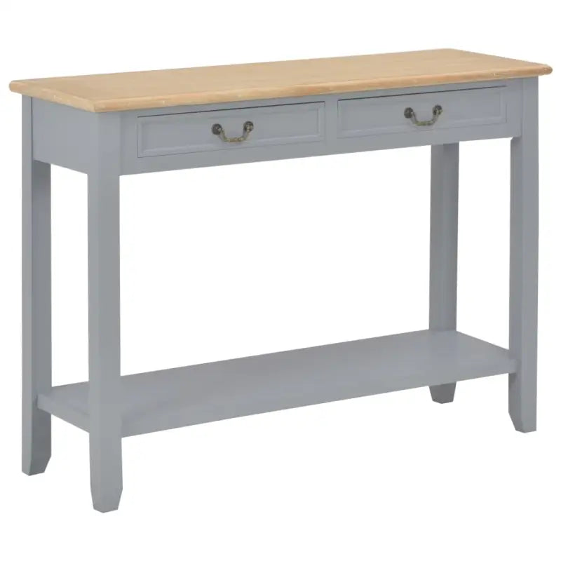 Bijzettafel met massief grenenhouten en paulownia fineer voor elegantie - Grijs / 1 - Bijzettafels