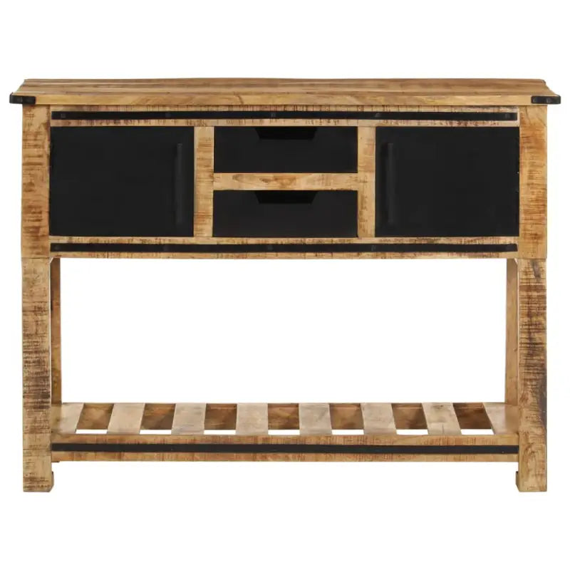 Bijzettafel met massief mangohout en stevig tafelblad - 100 x 35 x 75 cm / 1 / zonder schap - Bijzettafels
