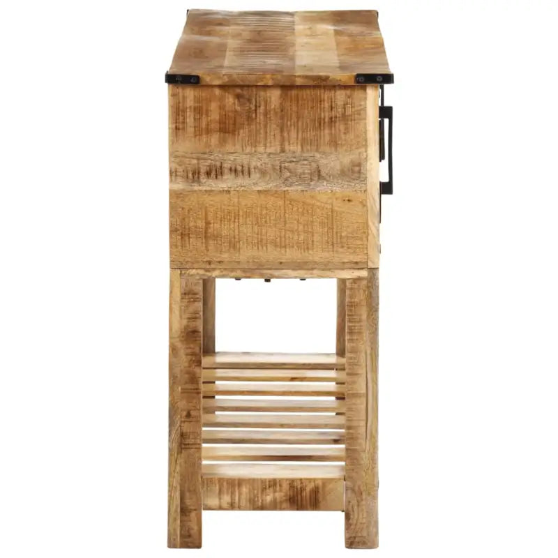 Bijzettafel met massief mangohout en stevig tafelblad - 100 x 35 x 75 cm / 1 / zonder schap - Bijzettafels