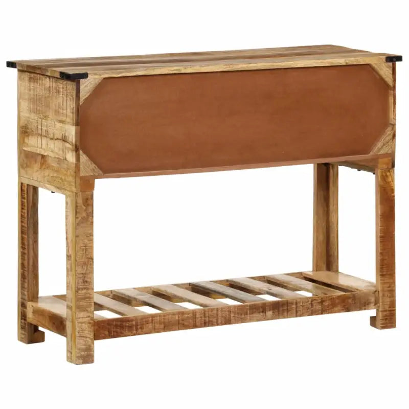 Bijzettafel met massief mangohout en stevig tafelblad - 100 x 35 x 75 cm / 1 / zonder schap - Bijzettafels