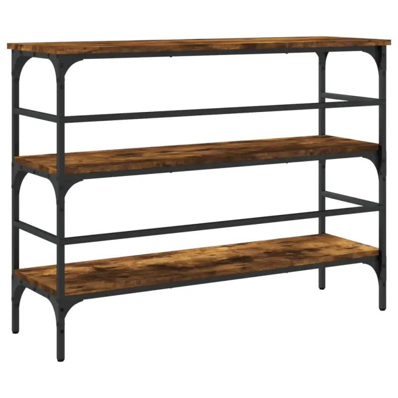 Bijzettafel met metalen frame en bewerkt hout voor elegantie - Bijzettafels