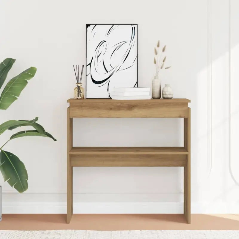 Bijzettafel van bewerkt hout gemakkelijk schoon voor woondecoratie - artisanaal eikenkleurig / 1 / 80 cm - Bijzettafels